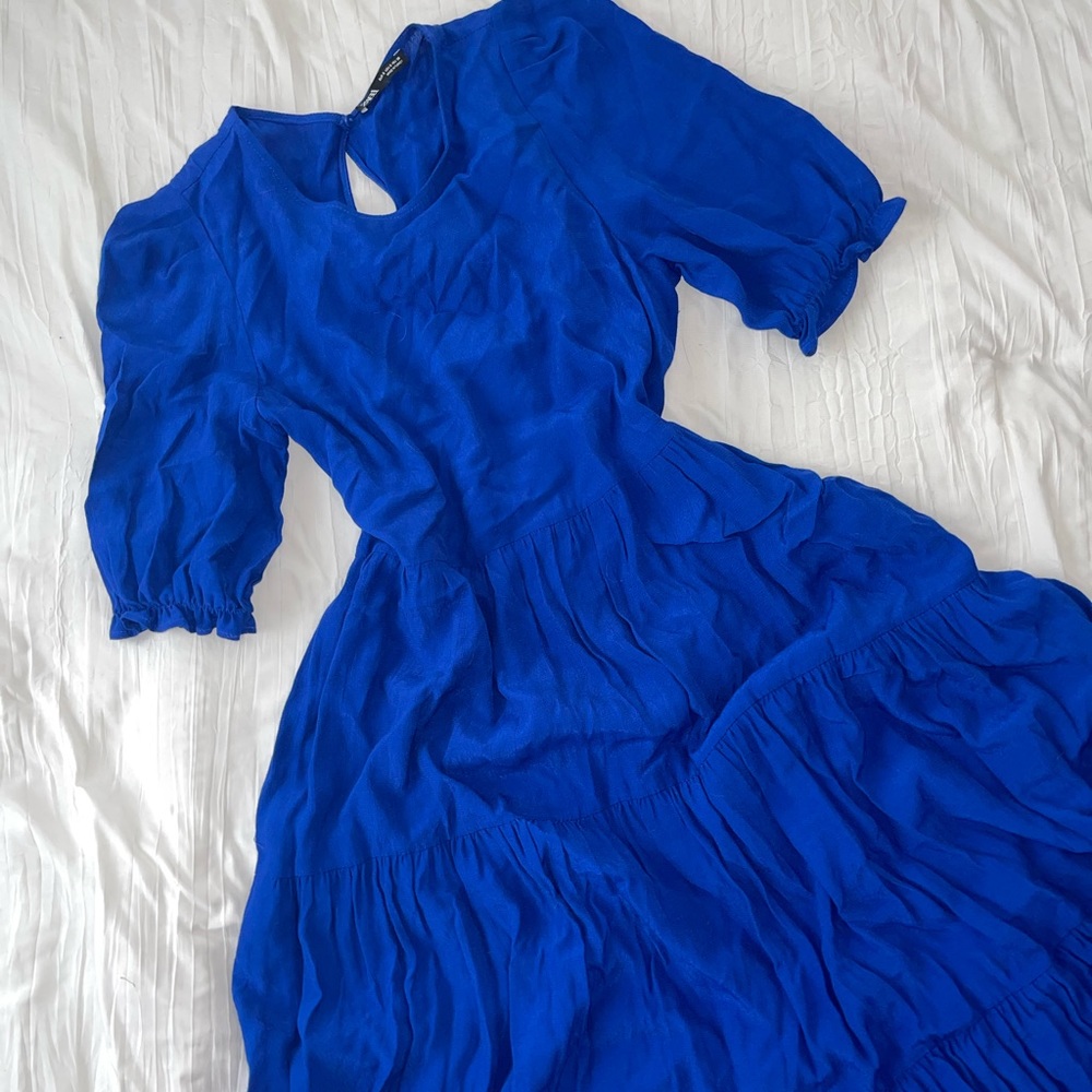 Blue Tiered Maxi Dress